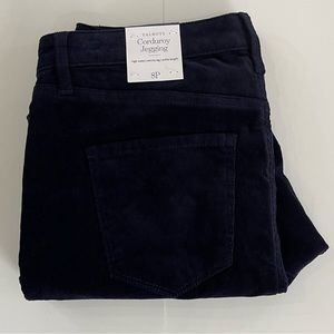 Talbots Women’s High Waist Corduroy Jean, Navy Blue, size Petite 8 NWT